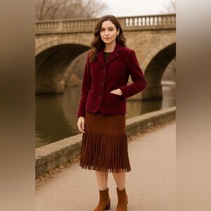 Burgundy Corduroy Blazer